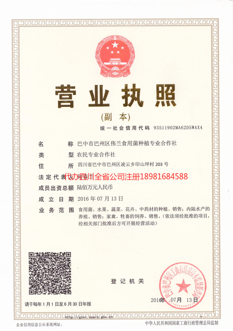 牡丹江牡丹江伟兰食用菌种植专业合作社